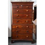 A GEORGE III MAHOGANY CHEST ON CHEST