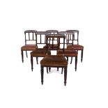 A SET OF SIX REGENCY ROSEWOOD BAR BACK DINING CHAIRS (6)