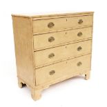 A 19TH CENTURY FAUX SPLIT BAMBOO MOUNTED, LATER PAINTED CHEST OF DRAWERS