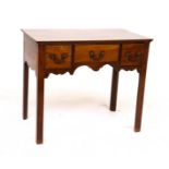 A MID-18TH CENTURY MAHOGANY THREE DRAWER LOWBOY