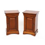 A PAIR OF EARLY 19TH CENTURY FRENCH STYLE FRUITWOOD BEDSIDE TABLES (2)