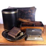 COLLECTABLES INCLUDING AN EARLY 20TH CENTURY LEATHER BOX (QTY)