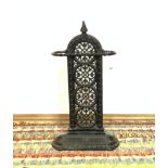 A VICTORIAN BLACK PAINTED CAST IRON STICK STAND