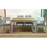 A MODERN OAK DROP END EXTENDING DINING TABLE (8)