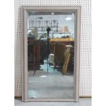 A VICTORIAN GREY PAINTED RECTANGULAR WALL MIRROR