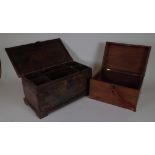 A 19TH CENTURY HARDWOOD BOX (2)