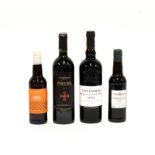 A BOTTLE OF TAYLOR'S 2004 VINTAGE PORT, TOGETHER WITH THREE FORTNUM & MASON BOTTLES OF POMEROL...