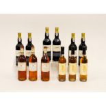 TWELVE BOTTLES OF MIXED WINES AND SPIRITS INCLUDING SIX BOTTLES OF DOW’S FINE TAWNY PORT (12)