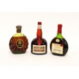 THREE BOTTLES INCLUDING REMY MARTIN CENTAURE XO FINE COGNAC, GRAND MARNIER AND BREVET ARMAGNAC...