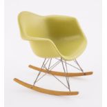 A SCALE MODEL OF A VITRA ROCKING CHAIR BY CHARLES AND RAY EAMES