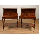 A NEAR PAIR OF REGENCY PARCEL-GILT ROSEWOOD BONHEURS-DU-JOURS (2)