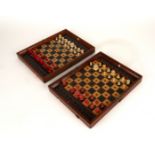 JAQUES & SONS, LONDON: TWO STATU QUO FOLDNG TRAVEL CHESS SET