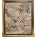 AN AUBUSSON STYLE NEEDLEWORK PICTURE