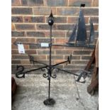 A MID 20TH CENTURY BLAK PAINTED WROUGHT IRON WEATHERVANE