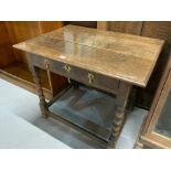 AN 18TH CENTURY OAK SINGLE DRAWER SIDE TABLE