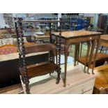 A VICTORIAN MAHOGANY THREE-TIER WHATNOT (2)