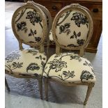 A SET OF FOUR LOUIS XVI STYLE OVAL BACKED DINING CHAIRS (4)