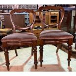 A SET OF EIGHT LATE VICTORIAN MAHOGANY BALLOON BACK DINING CHAIRS (8)