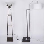 A MODERN FAUX ROSEWOOD STANDARD LAMP (2)