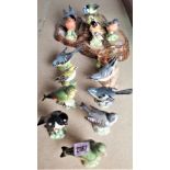 A GROUP OF FIFTEEN BESWICK CERAMIC FIGURES OF SONG BIRDS (15)