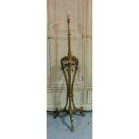 A VICTORIAN STYLE BRASS STANDARD LAMP