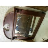 A LARGE 20TH CENTURY MAHOGANY FRAMED BEVELLED GLASS OVERMANTLE MIRROR