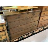 A 19TH CENTURY MAHOGANY CHEST OF DRAWERS