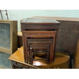 A NEST OF FOUR CHINESE HARDWOOD OCCASIONAL TABLES