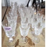 GLASSWARE, A GROUP OF WATERFORD LISMORE PATTERN WINE, PORT AND SHERRY GLASSES