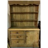 A LATE VICTORIAN PINE WELSH DRESSER