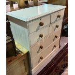 A 19TH CENTURY WHITE PAINTED CHEST OF DRAWERS