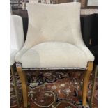 PLUMBS; A PAIR OF MODERN BEECH FRAME TUB BACK SIDE CHAIRS (2)