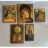 A GROUP OF FIVE MODERN RUSSIAN ICONS (5)