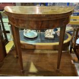 A GEORGE III MAHOGANY FOLDOVER CARD TABLE