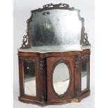 A VICTORIAN WALNUT AND MARBLE TOPPED CHIFFONIER