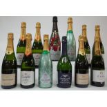 11 BOTTLES CAVA AND 1 FRENCH SPARKLING WINE