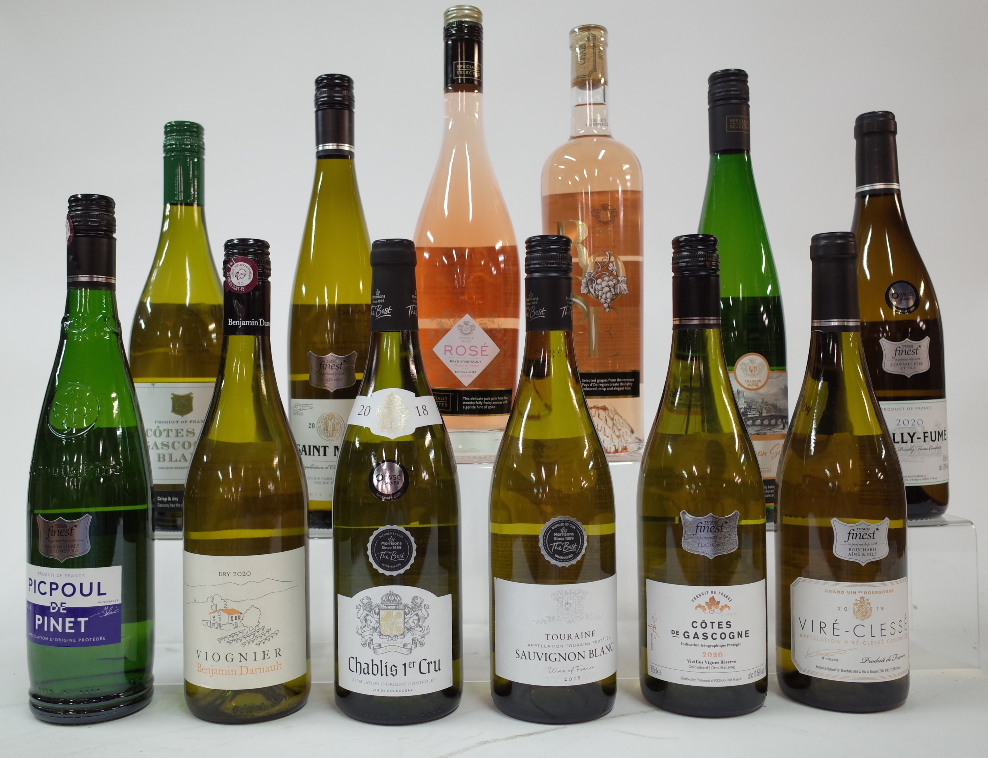 12 BOTTLES FRENCH WHITE AND ROSÉ WINE