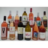 12 BOTTLES AMERICAN WHITE AND ROSÉ WINE