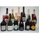 12 BOTTLES RUSSIAN, ROMANIAN, ITALIAN AND MOLDOVAN SPARKLING WINE