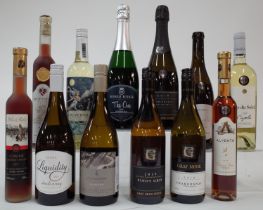 12 BOTTLES CANADIAN SPARKLING, WHITE AND ICE WINE