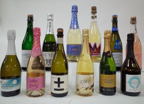 12 BOTTLES LOW ALCOHOL AND ALCOHOL FREE SPARKLING WINE AND TEA