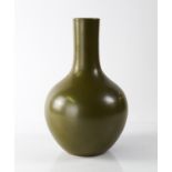 A CHINESE TEADUST-GLAZED BOTTLE VASE