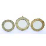 THREE FRENCH ORMOLU FOLIATE RELIEF CAST PORTRAIT FRAMES (3)