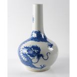 A LARGE CHINESE BLUE AND WHITE BOTTLE VASE