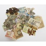 A COLLECTION OF FOREIGN COINS AND BANK NOTES (QTY)