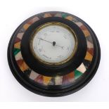 A VICTORIAN DERBYSHIRE SPECIMEN MARBLE DESK BAROMETER