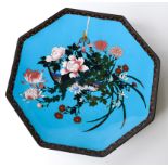 A JAPANESE CLOISONNE OCTAGONAL DISH