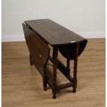 A 17TH CENTURY AND LATER OAK GATELEG TABLE