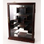 A 20TH CENTURY EASTERN EXPORT HARDWOOD TABLE TOP DISPLAY CABINET