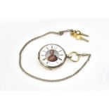 A SILVER CASED KEY WIND OPENFACED POCKET WATCH